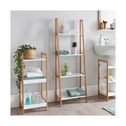 Best Etagere 4 niveaux en bambou Salle De Bain