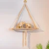Best Etagere bois macrame Objet Décoratif|Décoration Murale