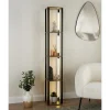 Outlet Etagere lampe effet bois fonce / Salon