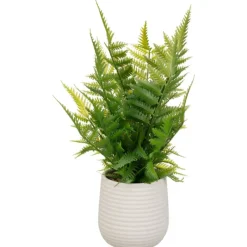 Outlet Fougere dans pot strie Fleur, Plante Artificielle
