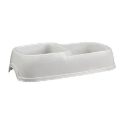 Outlet Gamelle plastique double grise Alimentation Chat