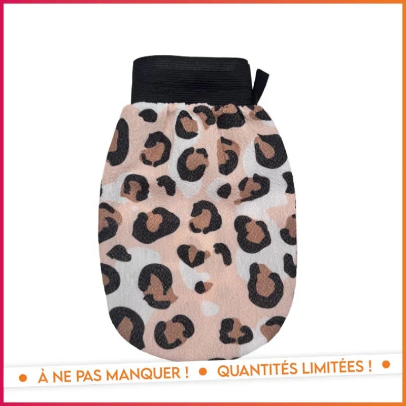 Gant exfoliant imprime leopard Accessoire Beauté