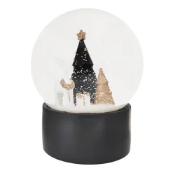 Globe a neige avec sapins noir e Décoration