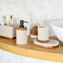 Hot Gobelet effet pierre/bois Accessoire Salle De Bain