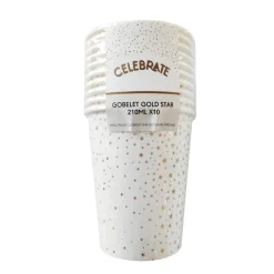 Best Gobelet gold star 210ml x10 Vaisselle Jetable