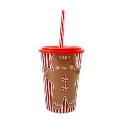 Discount Gobelet plastique avec paille Enfant Accessoire Noël Enfant