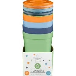 Clearance Gobelet+paille x4 Enfant Enfant