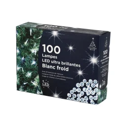 Outlet Guirlande 100 led blanc froid Décoration Lumineuse