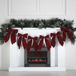 Guirlande tissue avec nAuds roug Décoration De Sapin