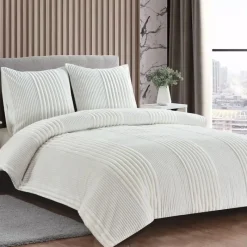 Hdc 240x220+2 taies alaska beige Linge De Lit·Parure De Lit, Housse De Couette