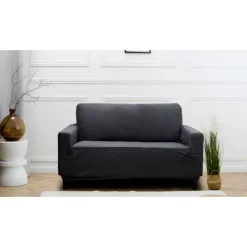 Housse de canape uni 2p taupe Décoration Textile·Housse D'Assise