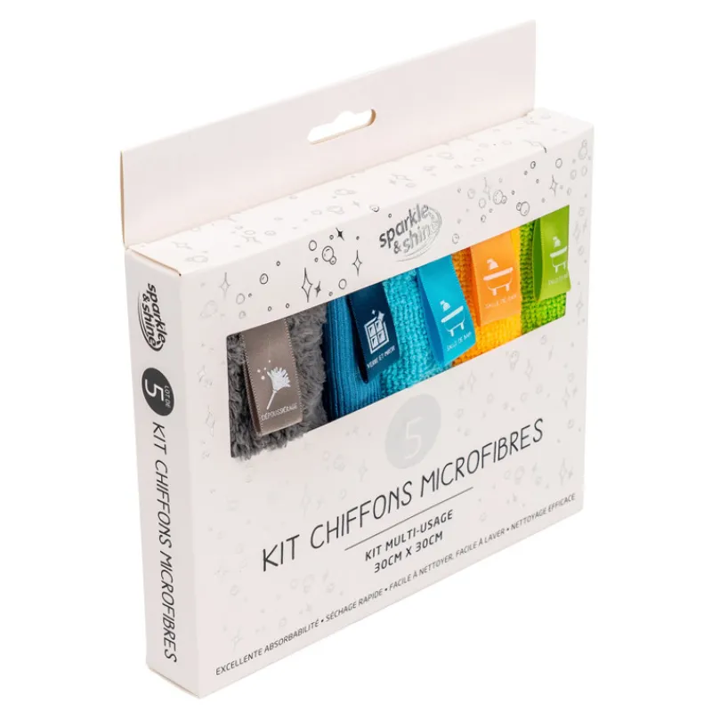 Hot Kit chiffons microfibres x5 30 Balai, Serpillère, Brosse