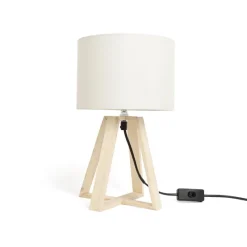 Lampe pied bois creme Luminaire, Déco Lumineuse