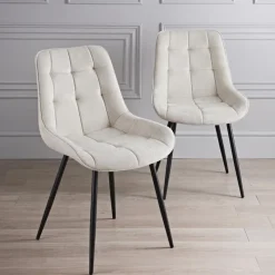 Lot 2 chaises alren creme Salon|Cuisine, Salle À Manger