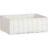 Best Lot 2 paniers tresses blanc Rangement Décoratif