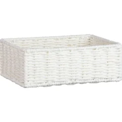Best Lot 2 paniers tresses blanc Rangement Décoratif