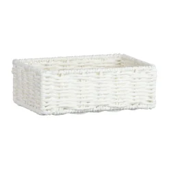 Best Lot 2 paniers tresses blanc Rangement Décoratif