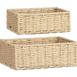 Clearance Lot 2 paniers tresses naturel Rangement Décoratif