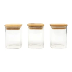 Discount Lot de 3 bocaux bambou 180ml Boîte, Rangement