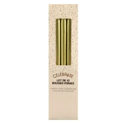 Hot Lot de 10 bougies dorees Décoration Et Cotillons|Vaisselle, Déco Festive·Décoration Et Cotillons