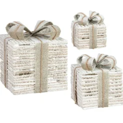 Outlet Lot de 3 cadeaux en led naturel Décoration Lumineuse