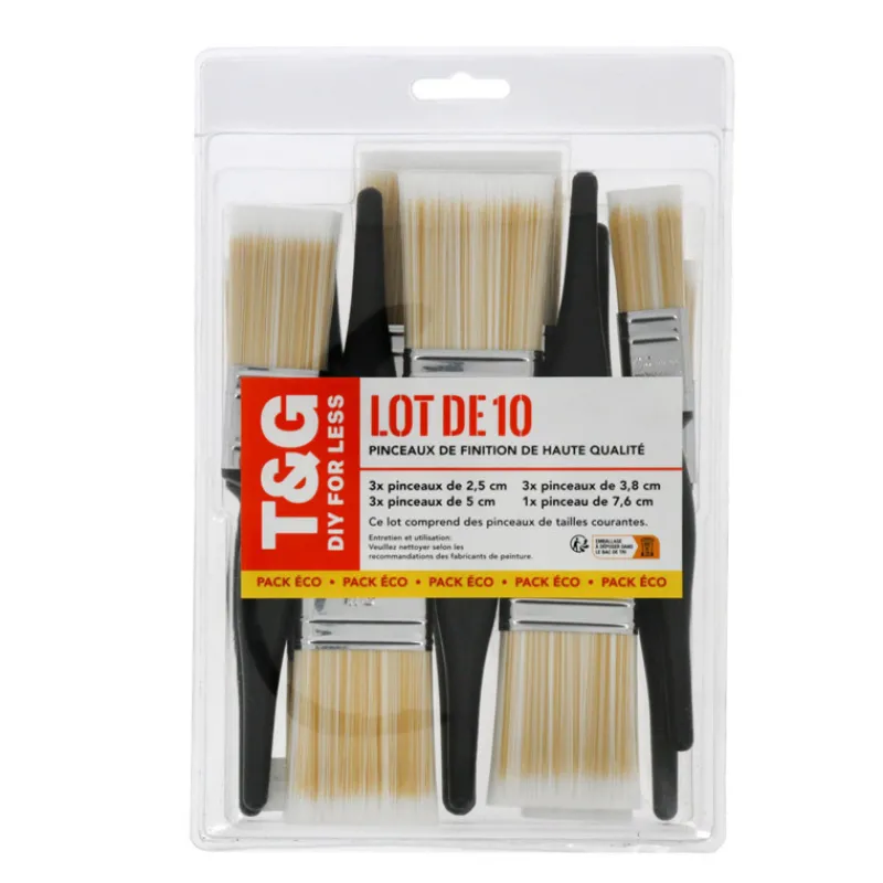 Discount Lot de 10 pinceaux Revetement Sol, Mur|Outillage, Accessoire