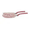Sale Lot de 2 poeles leopard rose Casserole, Poêle