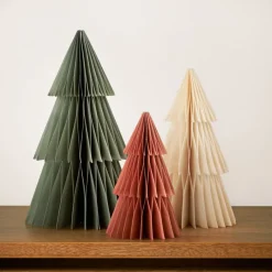 Discount Lot de 3 sapins en papier Décoration
