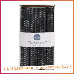 Discount Lot de 4 sets de table bambou Vaisselle, Art De La Table·Accessoires De Table