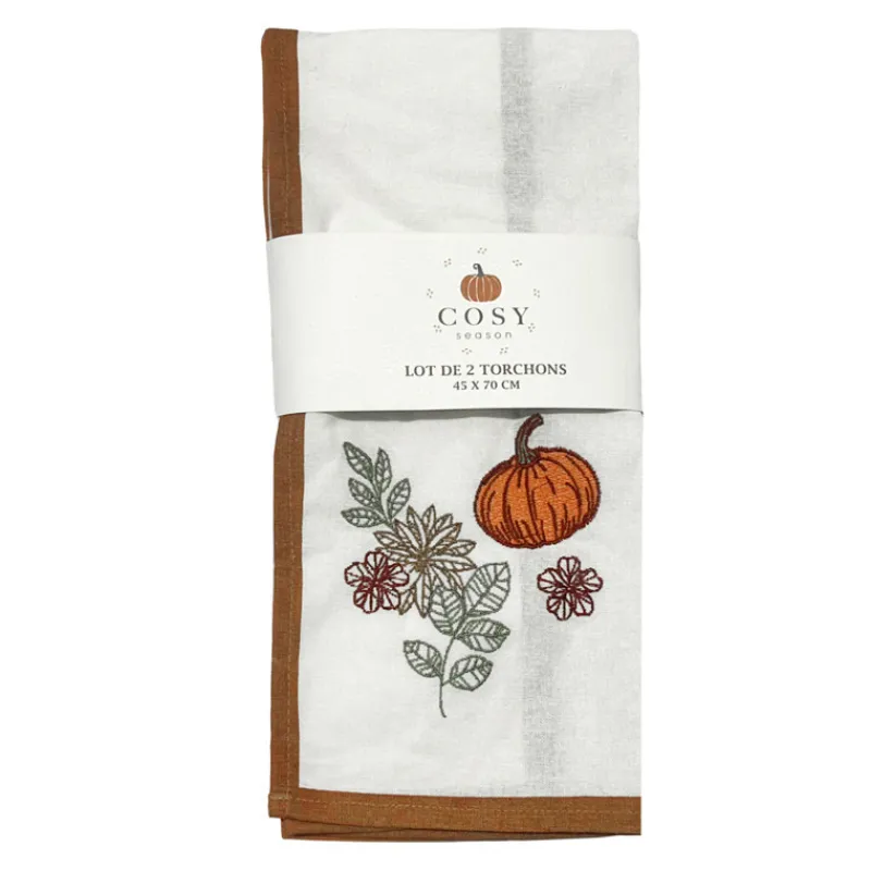 Lot de 2 torchons pumkin/orange Linge De Table, Cuisine·Torchon