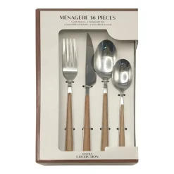 Menagere 16pcs inox manche bois Vaisselle, Art De La Table·Couverts, Ménagère