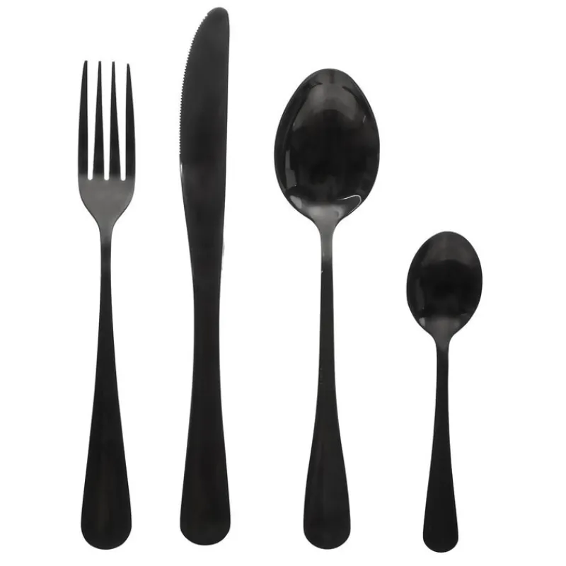 New Menagere 16pcs inox noir manche Vaisselle, Art De La Table·Couverts, Ménagère