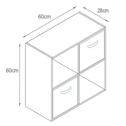 Online Meuble 4 cubes blanc Rangement