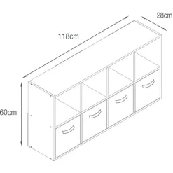 Discount Meuble 8 cubes/4 paniers blanc Rangement