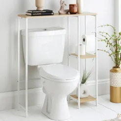 Discount Meuble dessus wc blanc Salle De Bain