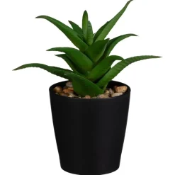 Outlet Mini succulente dans pot noir Fleur, Plante Artificielle
