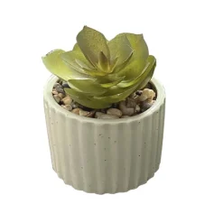 Outlet Mini succulente pot strie Fleur, Plante Artificielle