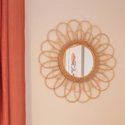 Online Miroir fleur rotin Miroir