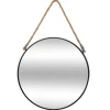 Online Miroir metal rond corde noir Miroir