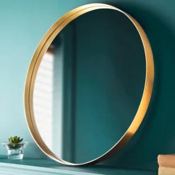 Outlet Miroir rond dore 50cm Miroir