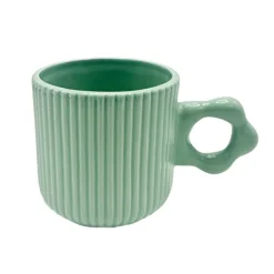 Outlet Mug strie avec anse fleur sauge Vaisselle, Art De La Table·Tasse, Mug, Bol