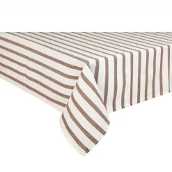 Sale Nappe a rayure marron 140x240cm Linge De Table, Cuisine·Nappe