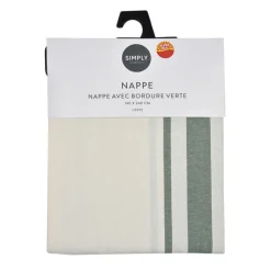 Online Nappe avec bordure verte 140x240 Linge De Table, Cuisine·Nappe