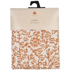Hot Nappe floral ochre/ecru 140x240c Linge De Table, Cuisine·Nappe