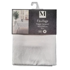 Outlet Nappe jacquard feuillage blc 140 Linge De Table, Cuisine·Nappe