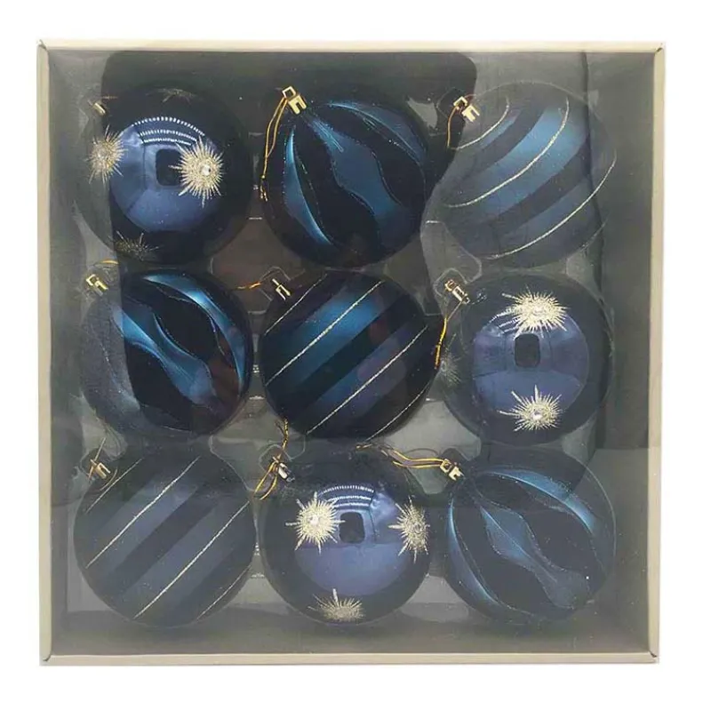 Online Pack 9 boules bleu nuit Décoration De Sapin