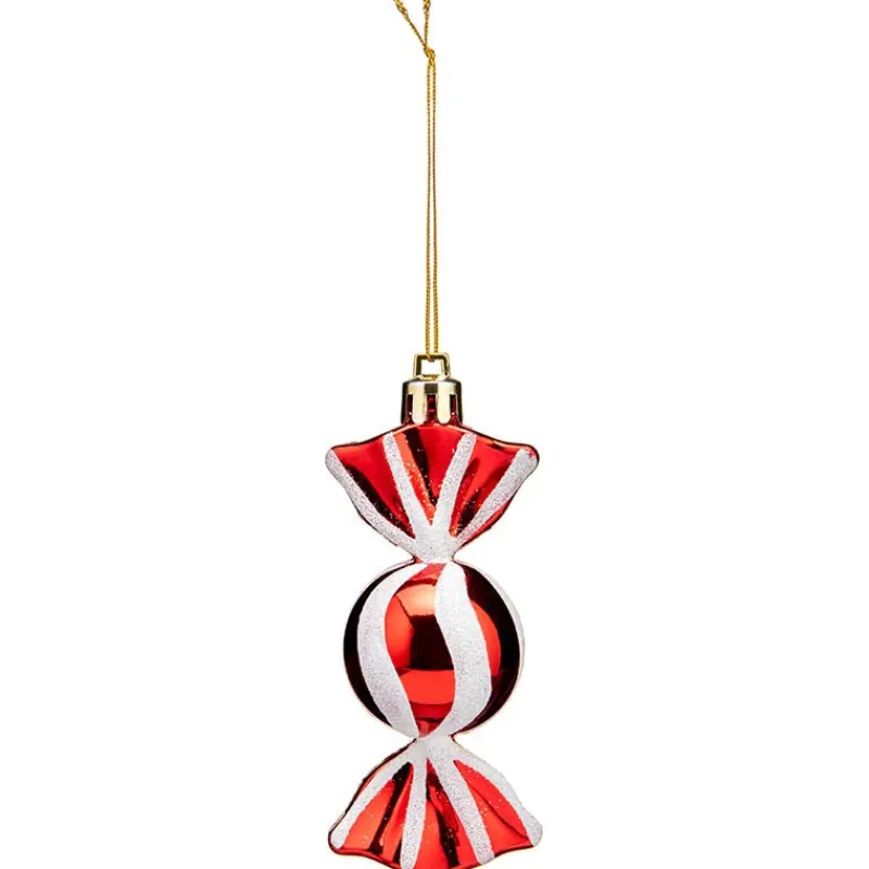 Clearance Pack 6 boules bonbon sucre d'org Décoration De Sapin