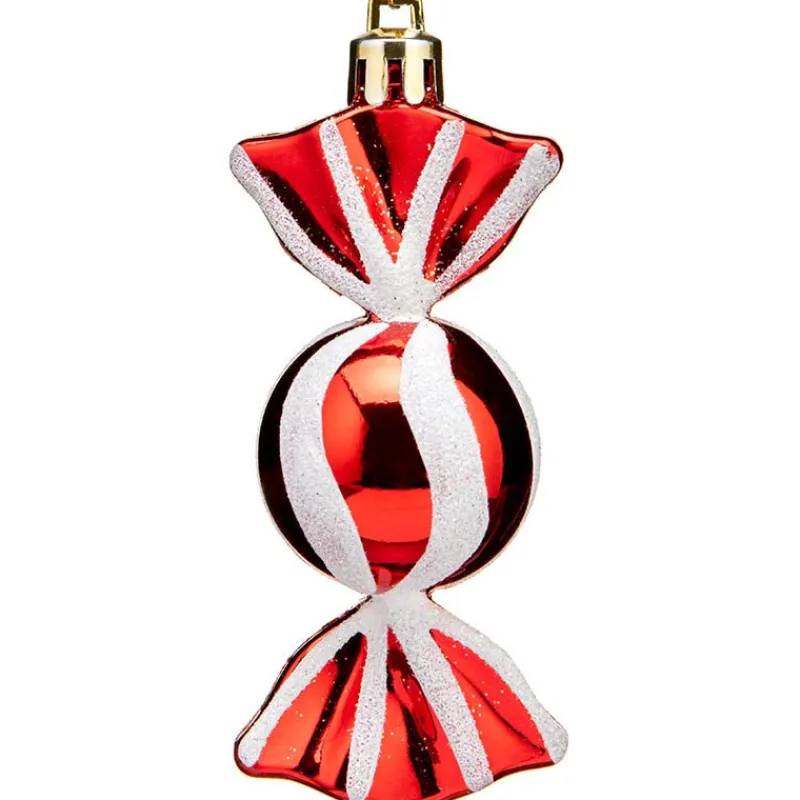 Clearance Pack 6 boules bonbon sucre d'org Décoration De Sapin