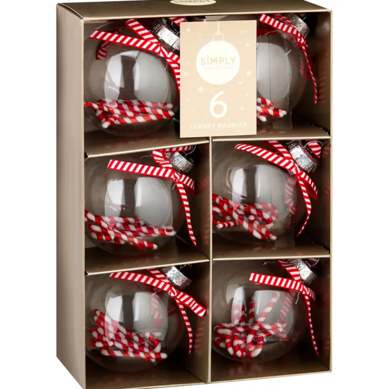 Pack 6 boules canne a sucre Décoration De Sapin