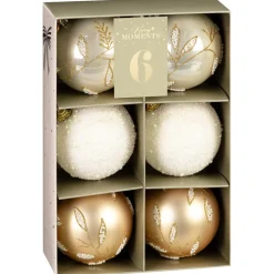 Best Pack 6 boules noel luxe champagn Décoration De Sapin